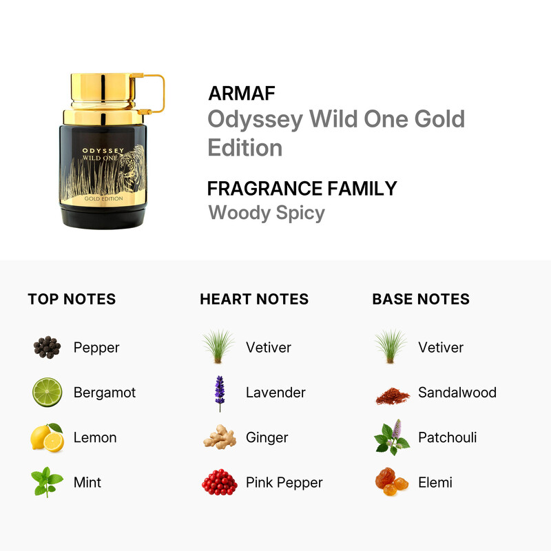 Armaf Men's Odyssey Wild One Gold Edition EDP Spray 3.4 oz - Image 5