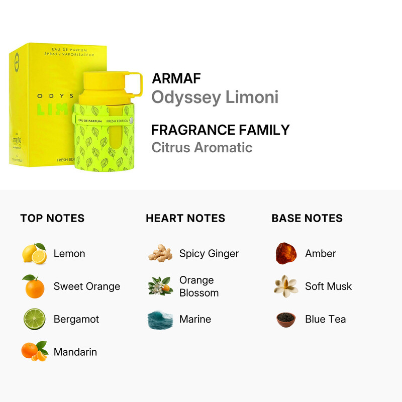 Armaf Unisex Odyssey Limoni Fresh Edition EDP Spray 6.7 oz - Image 2
