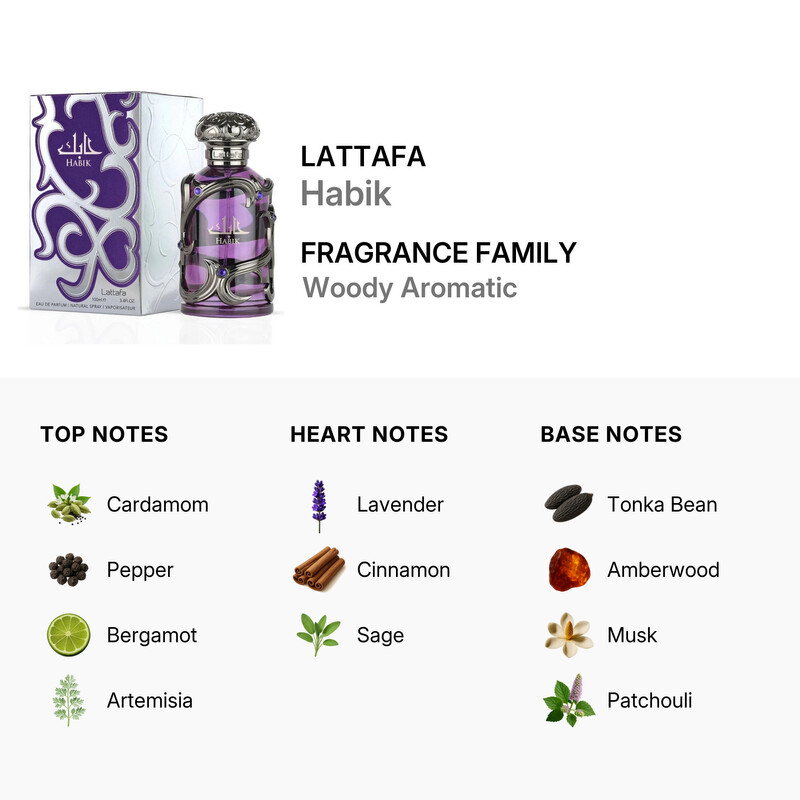 Lattafa Men's Habik EDP Spray 3.4 oz Fragrances - Image 2