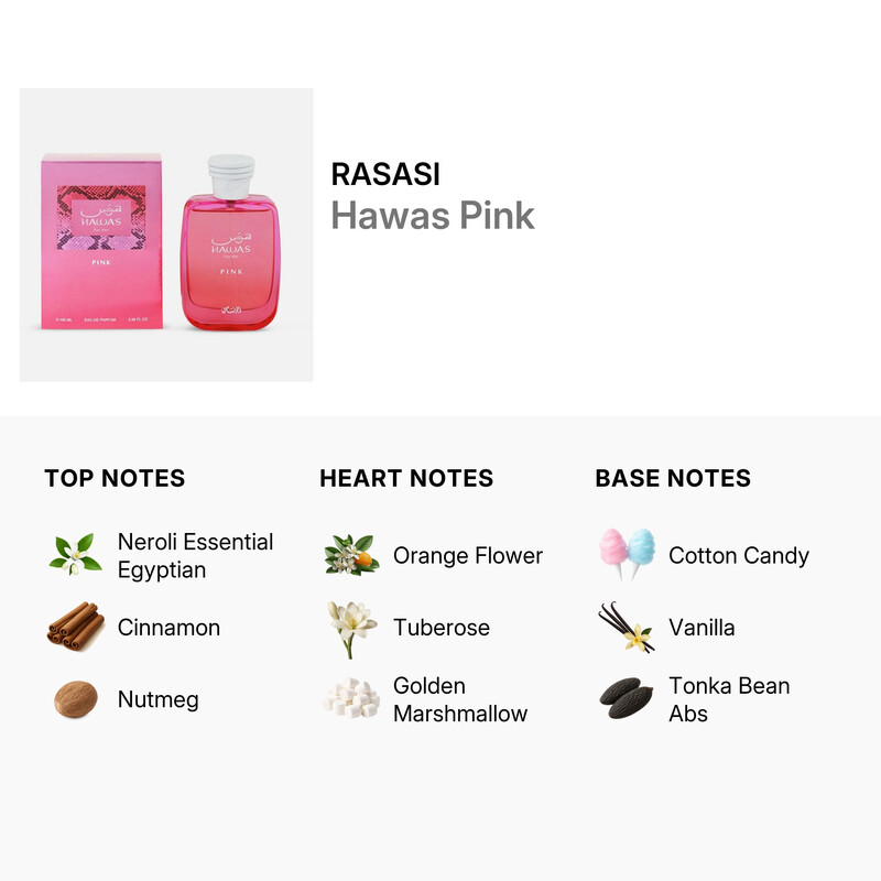 Rasasi Ladies Hawas Pink EDP Spray 3.4 oz Fragrances - Image 3