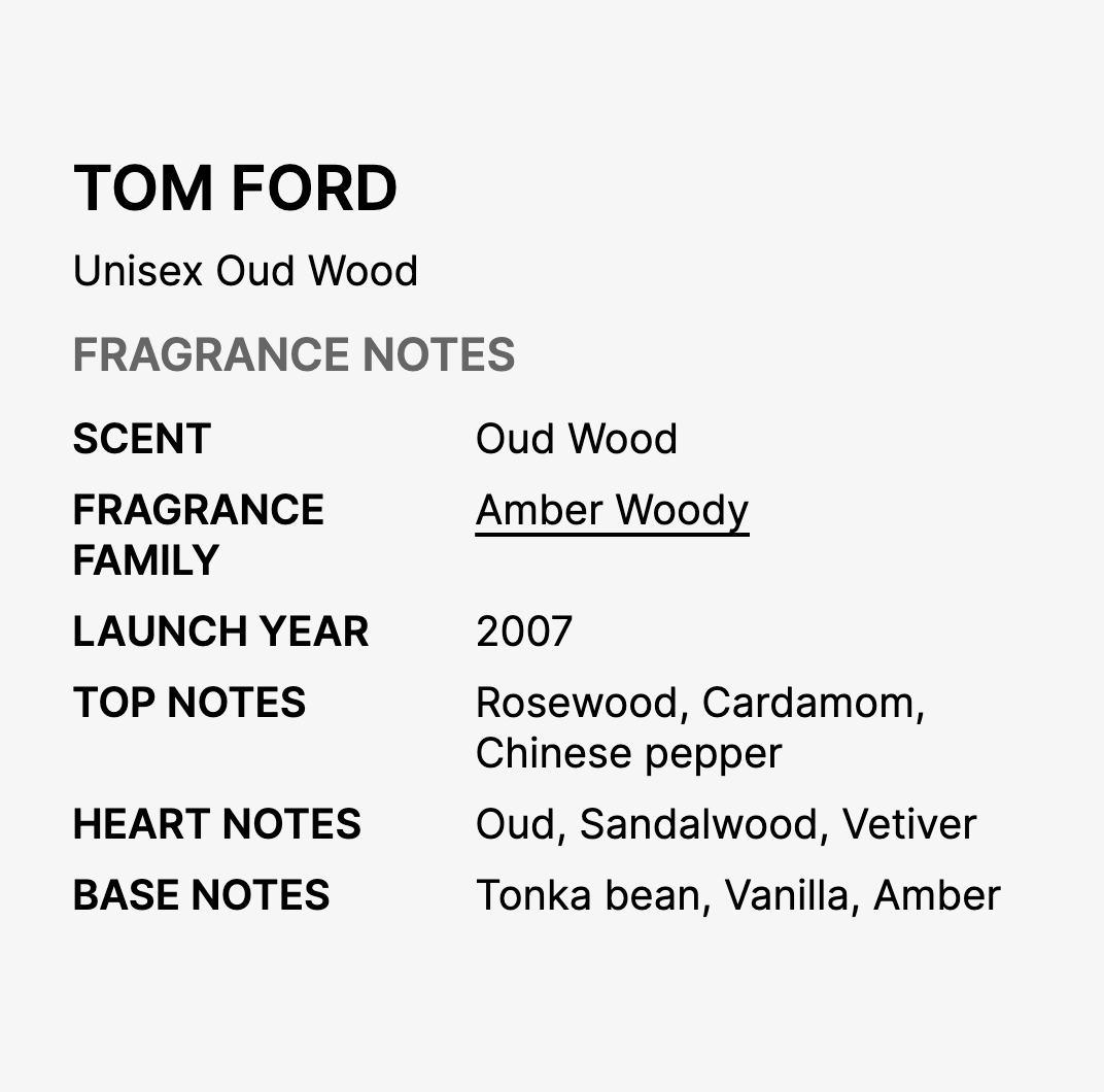 Unisex Oud Wood EDP Spray 3.4 oz Private Blend - 图片 4